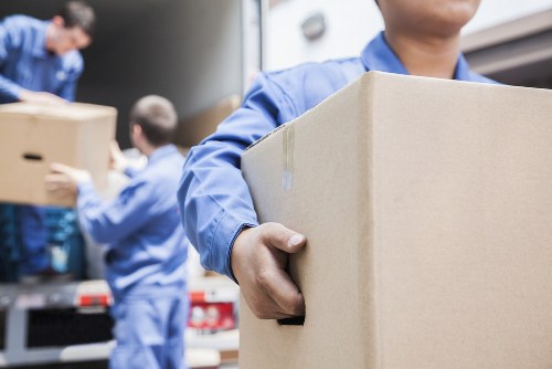 Belsize Park moving team preparing boxes for a local van removal