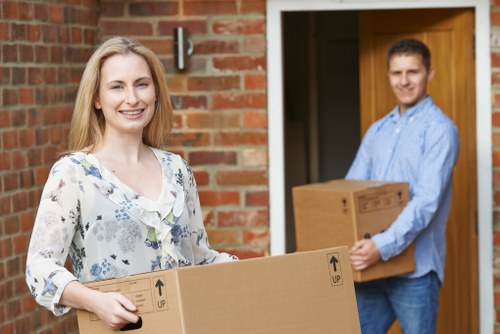 Removal team preparing a home move in Belsize Park