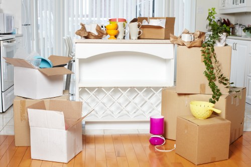 Removal team helping with a flat move in Belsize Park