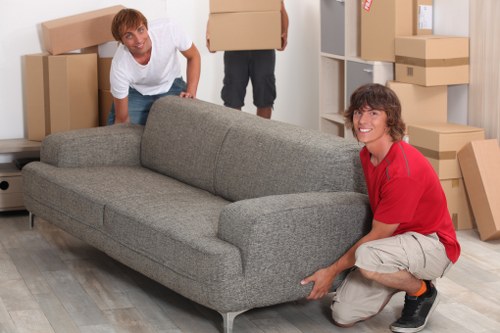 Carefully wrapped furniture during a Belsizepark move