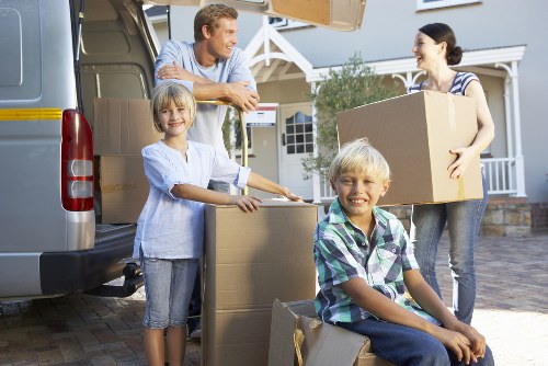 A van loading items during a Belsize Park move