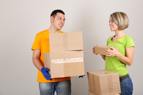 Boxes and furniture prepared for a local Belsize Park move