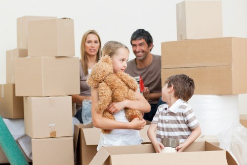 Packed boxes ready for student removals in Belsizepark