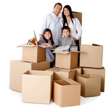 Professional movers packing household items for a Belsize Park relocation